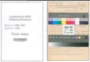 Entnazifizierung Magda Brosch , geb. 14.10.1903 ()
