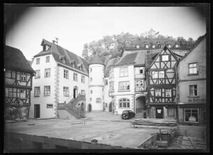 Baustelle LZB Gebäude mit Haus der vier Gekrönten, ehemaliges Rathaus, Städtische Sparkasse und Schuhwaren Dreßler