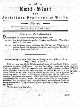 No. 22, 4. Juni 1817
