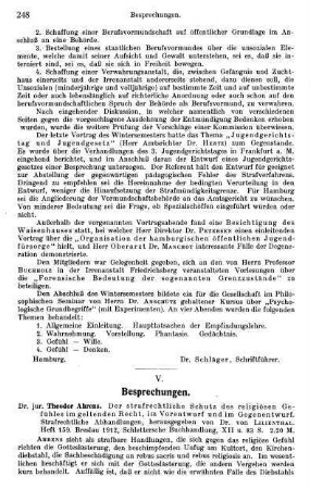 248-256, V. Besprechungen