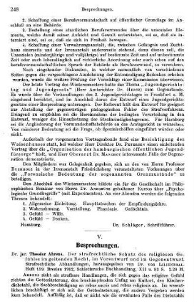 248-256, V. Besprechungen