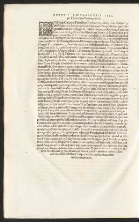 Eusebii Caesariensis Vita per Donatum Veronensem.
