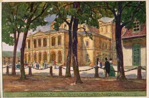Postkartenalbum. "Karlsruhe - Schlossplatz - Landestheater". Schlossplatz mit Landestheater