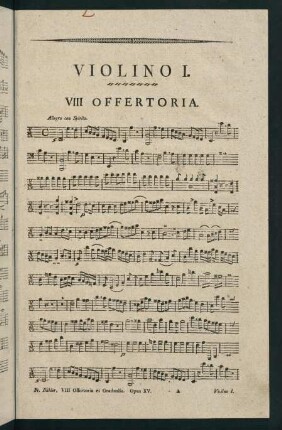 1-21, Violino I. VIII Offertoria. - VIII Gradualia