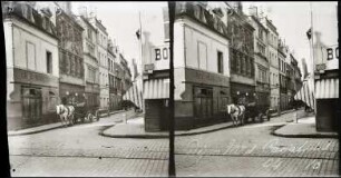 Dijon. Blick in die Rue Chaudronnerie mit der Maison des Cariatides