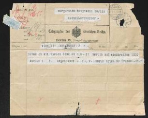 Brief von Fritz von Unruh an Margarete Hauptmann
