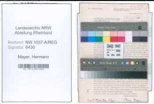 Entnazifizierung Hermann Mayer , geb. 10.07.1892 (Tierarzt)