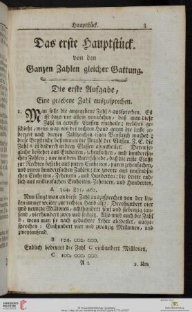 Das erste Hauptstück: Von den ganzen Zahlen gleicher Gattung