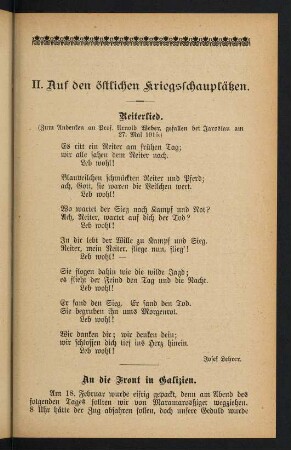 23-56, II. Auf den östlichen Kriegsschauplätzen