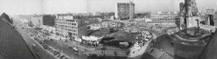 Panorama, Blick über den Breitscheidplatz mit Ruine der Kaiser-Wilhelm-Gedächtniskirche, Wiederaufbaugebiet "Rund um den Zoo", (City-West). Berlin-Charlottenburg, Breitscheidplatz