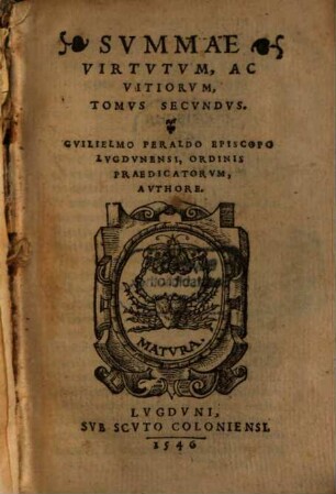 Summae Virtutum, Ac Vitiorum, Tomus ..., 2