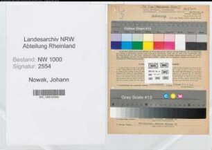 Entnazifizierung Johann Nowak, geb. 09.12.1905 (Kraftfahrer)