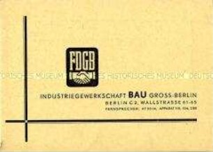 Einladung zur Abschlusskundgebung der 1. Interzonenkonferenz der Bauarbeiter