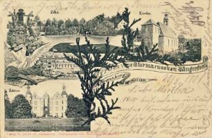 Gruß vom Stormarnschen Sängerfest, Sammelansicht: Echo, Kirche, Festhalle, Schloss