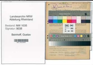Entnazifizierung Gustav Beinhoff , geb. 20.01.1915 (Kaufmaennischer Angestellter)