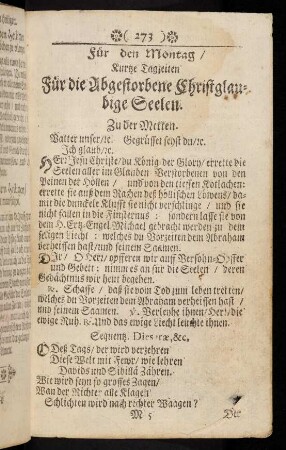 273-286, Für die abgestorbene Christglaubige Seelen.