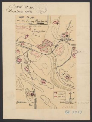 Skizze von der Festung Peschiera 1861