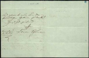 Brief von Clara Schumann an Pauline Hübner : Brief von Clara Schumann an Pauline Hübner Brief 10.11.1854. (Seite 2) Dresden: SLUB Mscr.Dresd.s.1250