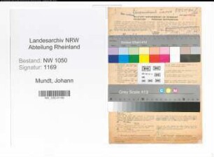 Entnazifizierung Johann Mundt , geb. 06.03.1903 (Verwaltungsangestellter)