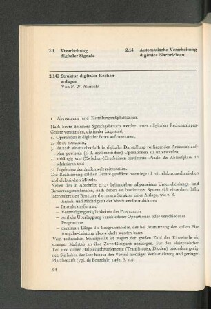 2.142 Struktur digitaler Rechenanlagen