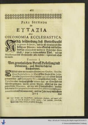 Von Verwaltung des Kirchenwesens
