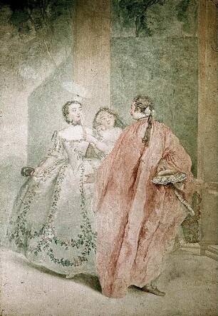 Hofgesellschaft auf einem Maskenball