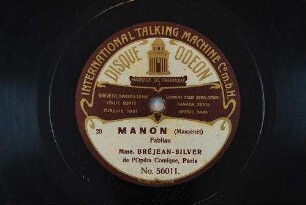 Manon : Fabliau / (Massenet)