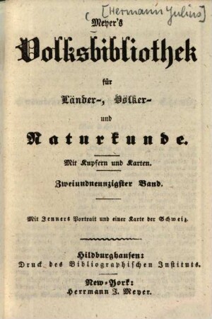Meyer's Volksbibliothek für Länder-, Völker- und Naturkunde, 92