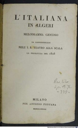 L' italiana in Algeri