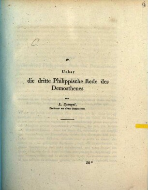 Ueber die dritte Philippische Rede des Demosthenes