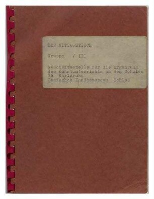 Der Mittagstisch Gruppe V III (Textbuch zur Werkbundkiste)