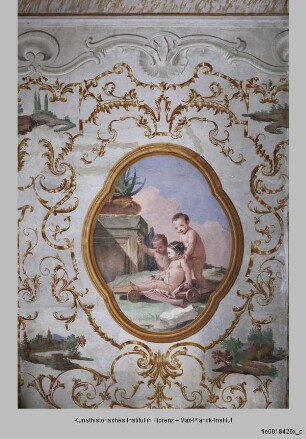 Stanza dei Putti : Drei Putten mit Handkarre