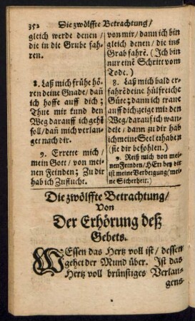 Die zwölffte Betrachtung/ Von Der Erhörung deß Gebets.