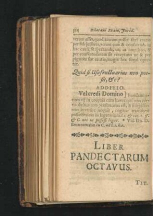 Liber Pandectarum Octavus.