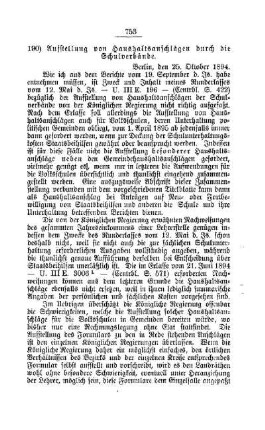 Aufstellung von Haushaltsanschlägen durch die Schulverbände : [E. Oeffentliches Volksschulwesen]