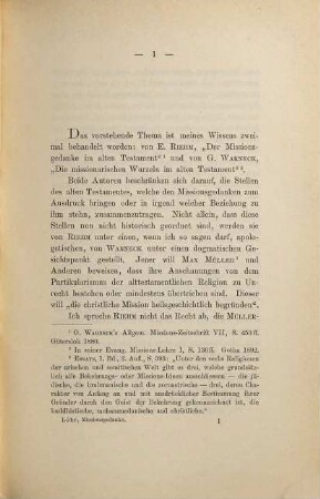 Der Missionsgedanke im Alten Testament : ein Beitrag zur alttestamentl. Religionsgeschichte