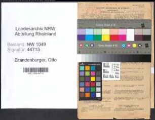 Entnazifizierung Otto Brandenburger , geb. 22.09.1911 (Autohaendler)