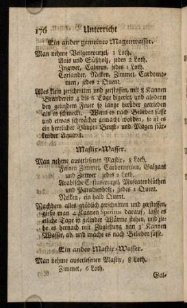 176-186, Mastix-Wasser; ...