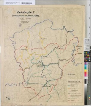 [Blatt] 15. Verkehrsplan 2. Strassenbahnen und Autobuslinien [in Remscheid]. Remscheid, den 20. April 1928. Der Oberbürgermeister