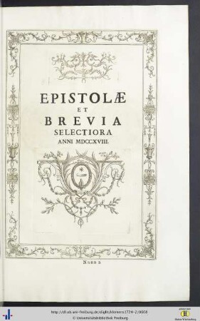 Epistolae Et Brevia Selectiora Anni MDCCXVIII.