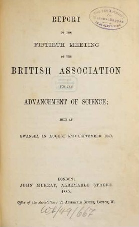 Report of the ... meeting. 50. 1880 (1880)