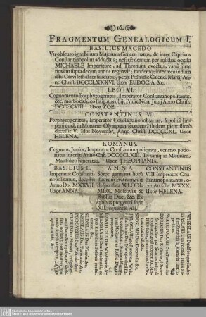 Fragmentum Genealogicum I.
