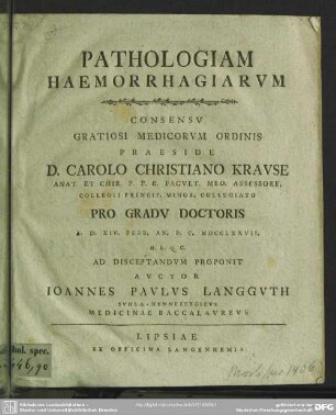 Pathologia Haemorrhagiarum