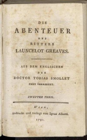 2: The life and adventures of Sir Launcelot Greaves