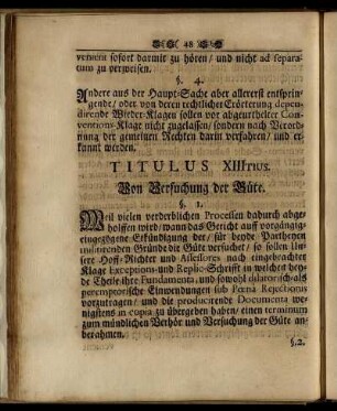 Titulus XIIItius. Von Versuchung der Güte.
