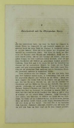 V Griechenland und die Olympischen Spiele