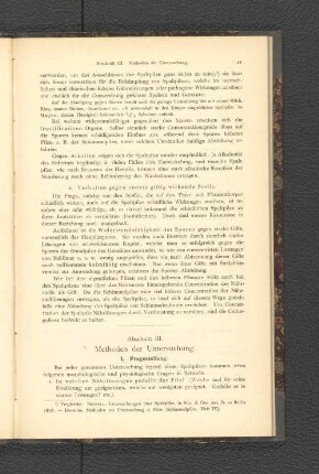 Abschnitt III. Methoden der Untersuchung.