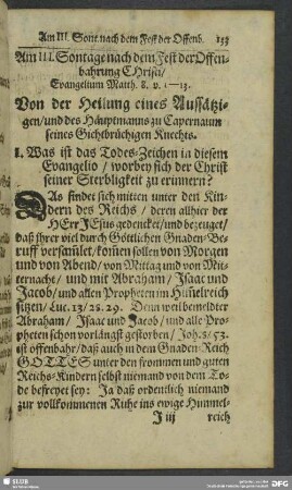 Am III. Sontage nach dem Fest der Offenbahrung Christi