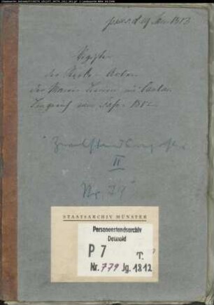Zivilstandsregister der Mairie Lienen (Todesfälle 1812). (Gemeinde: Lienen, Kreis Tecklenburg)