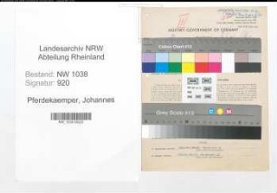 Entnazifizierung Johannes Pferdekaemper , geb. 30.08.1902 (Elektroingenieur)